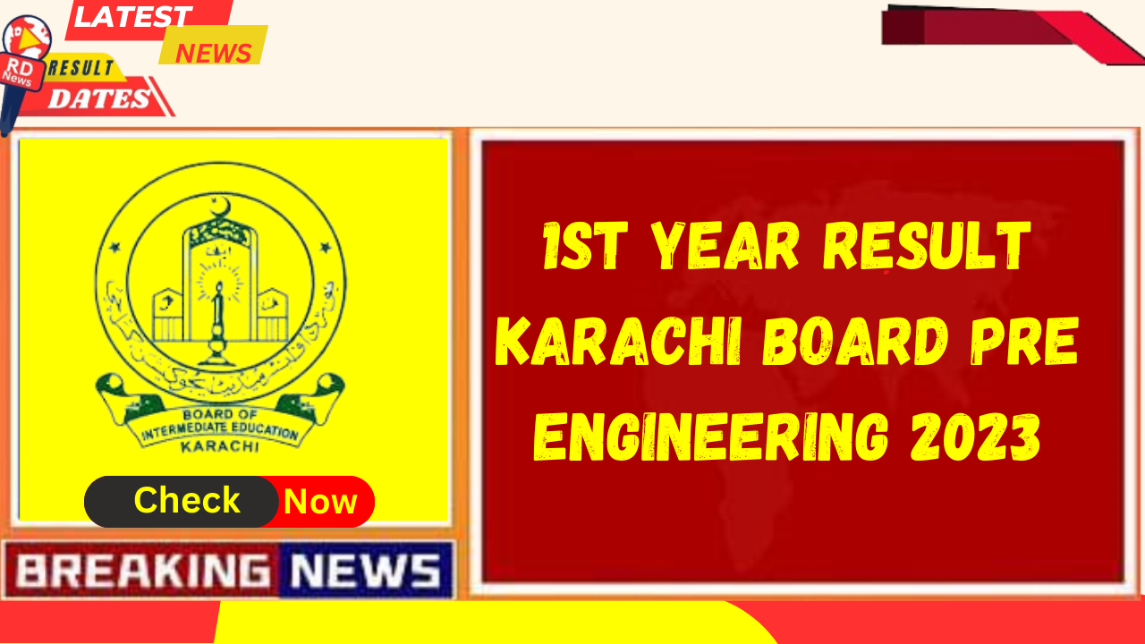 1st Year Result Karachi Board Pre Engineering 2023 Out